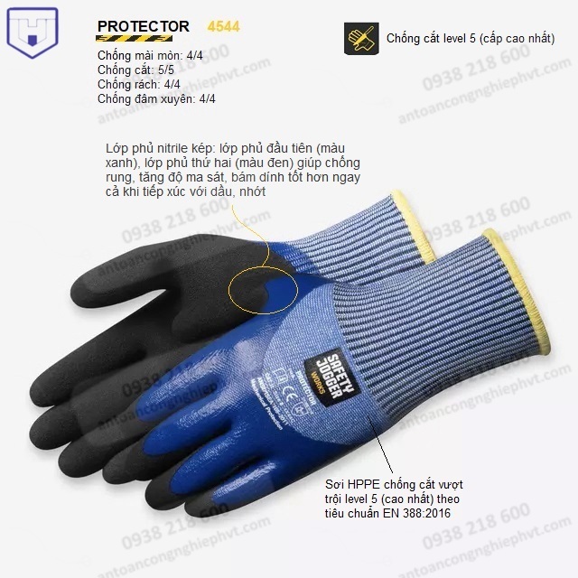 Găng tay chống cắt Safety Jogger Protector (cấp độ 5)