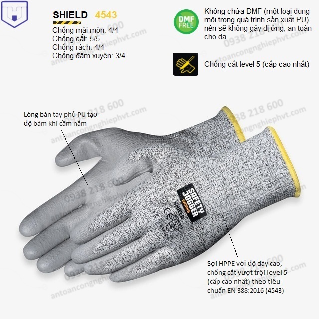 Găng tay chống cắt Safety Jogger Shield (cấp độ 5)