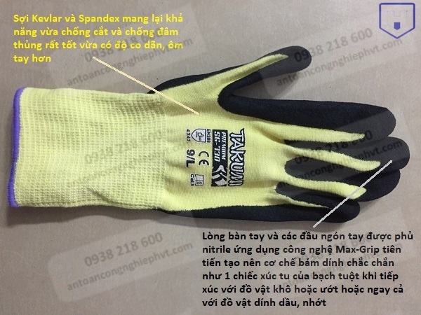 Găng tay chống cắt Takumi SG-730 (cấp độ 4)