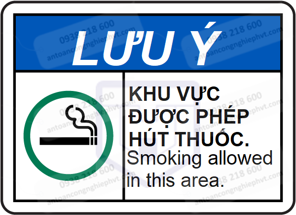 Biển báo lưu ý - khu vực được phép hút thuốc