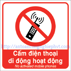 Biển báo cấm điện thoại di động hoạt động