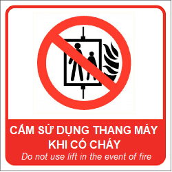 Biển báo cấm sử dụng thang máy khi có cháy